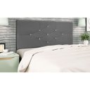 Ver imagem 2 de Cabeceira Estofada Cama Casal Box 140cm Virgínia Suede Cinza