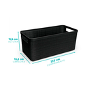 Ver imagem 2 de Cesto Juta Alongado M Preto C/tampa de Madeira Nitron