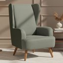 Ver imagem 2 de Poltrona de Amamentação Fixa Pés Manu Liz D02 Couríssimo Tramado Verde C-296 C-120 - Lyam Decor