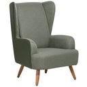 Ver imagem 1 de Poltrona de Amamentação Fixa Pés Manu Liz D02 Couríssimo Tramado Verde C-296 C-120 - Lyam Decor