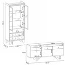 Ver imagem 7 de Conjunto Cristaleira Adega e Buffet Aparador Mdp/mdf Andorra/noeli Off White/castanho G26 - Gran