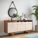 Ver imagem 3 de Conjunto Cristaleira Adega e Buffet Aparador Mdp/mdf Andorra/noeli Off White/castanho G26 - Gran
