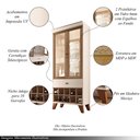 Ver imagem 6 de Conjunto Cristaleira Adega e Buffet Aparador Mdp/mdf Andorra/noeli Off White/castanho G26 - Gran
