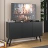 Rack Retrô para Tv até 32 Polegadas com 3 Portas Multimóveis Mp1067 Preto - 2
