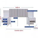 Ver imagem 2 de Cabeceira para Cama Queen Size Ripada Irís Estofada com 2 Mesas de Cabeceira D Doro Castanho/ripado
