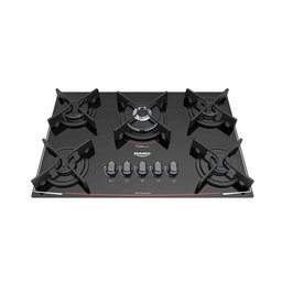 Cooktop 5 Bocas A Gás Glass Dako Preto Bivolt - 1