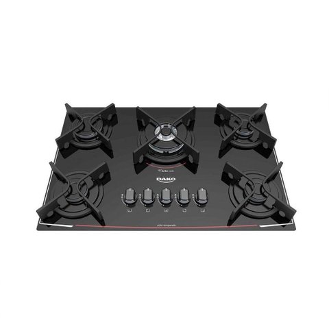 Cooktop 5 Bocas A Gás Glass Dako Preto Bivolt
