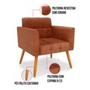 Ver imagem 6 de Kit 2 Poltronas Elisa Corano Pés Palito Castanho - D'Rossi DRossi Nozes