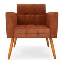 Ver imagem 3 de Kit 2 Poltronas Elisa Corano Pés Palito Castanho - D'Rossi DRossi Nozes