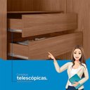 Ver imagem 7 de Guarda Roupa Casal Ripado 6 Portas Buriti Jatobá Acetinado - Santos Andirá