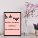 Ver imagem 1 de Quadro Decorativo Frase Lingerie 24x18cm - com vidro:Madeira branca
