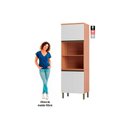 Ver imagem 4 de Paneleiro de Cozinha Modulado Macadâmia 70cm p/ Micro e Forno Freijo/Branco - Telasul