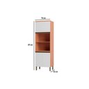 Ver imagem 3 de Paneleiro de Cozinha Modulado Macadâmia 70cm p/ Micro e Forno Freijo/Branco - Telasul