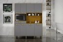 Ver imagem 3 de Cozinha Pratic 158 cm com 8 Portas e 1 Gaveta Cinamomo/Cinza