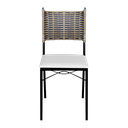 Ver imagem 4 de Kit 4 Cadeiras Para Cozinha Preta Ratan Cappuccino Assento Estofado - Laca branca