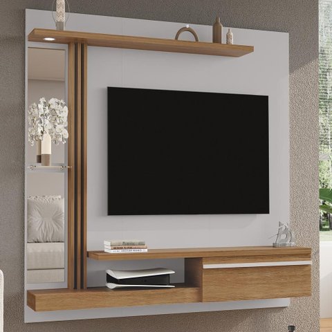 Painel Suspenso Tv 55 Pol 160 Cm Denver Off White Cinamomo Bechara