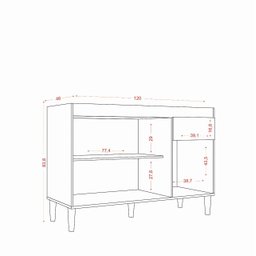Cozinha Compacta Atenas com Balcão sem Tampo P/ Pia 9 Portas 1 Gaveta Avena/ Grafito - Aramóveis - 4