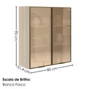 Ver imagem 3 de Armario Aereo 2 Portas Vidro MDF 80x90 cm Kali 1198462 Bianco Toq Nicioli