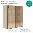 Ver imagem 4 de Armario Aereo 2 Portas Vidro MDF 80x90 cm Kali 1198462 Bianco Toq Nicioli