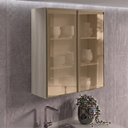 Ver imagem 6 de Armario Aereo 2 Portas Vidro MDF 80x90 cm Kali 1198462 Bianco Toq Nicioli