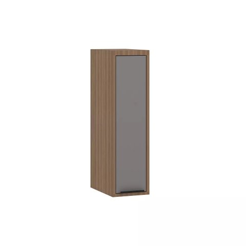 Armário Cozinha Aéreo 1 Porta 20 - Módulo Cozinha Aspen - Luciane 0406:vanilla / Cinza Puro