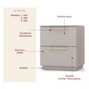 Ver imagem 2 de Mesa de Cabeceira com Gavetas Dubai Kit 2 - Vila Rica