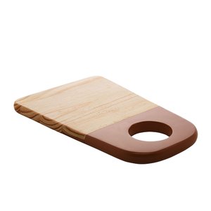 Tábua em Madeira Pinus com Alça Laqueada Cor Terracota Woodart