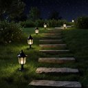 Ver imagem 5 de Jogo 8 Balizadores para Jardim 31cm Preto Termoplástico Alumínio Luminária Externa Modena Dital