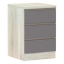 Ver imagem 1 de Mesa de Cabeceira 3 Gavetas 40cm Estrutura Legno Crema Prime Plus Luciane Móveis