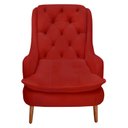 Ver imagem 4 de Kit Poltrona Lille e Puff Suede Vermelho - Dominic Decor