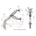 Ver imagem 4 de Kit Suporte Articulado de Mesa Pistão a Gás F80n Elg + Bandeja Apoio Notebook Nbh-1