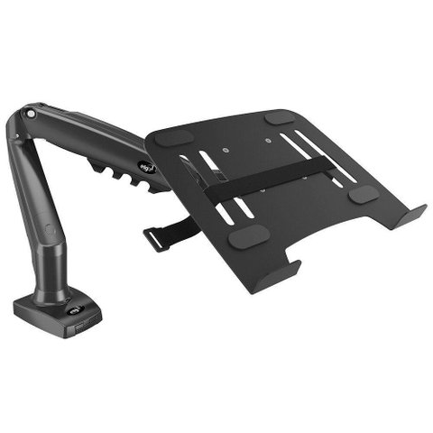 Kit Suporte Articulado de Mesa Pistão a Gás F80n Elg + Bandeja Apoio Notebook Nbh-1