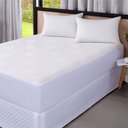 Ver imagem 1 de Protetor Colchão Jacquard Impermeável Casal 3 Peças - Branco - 100% Poliéster
