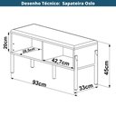 Ver imagem 6 de Sapateira Banco Estofado Oslo Artesano 93 Cm (largura) Mdp Hanover Tecido Fendi C/ Pés metal