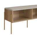 Ver imagem 2 de Sapateira Banco Estofado Oslo Artesano 93 Cm (largura) Mdp Hanover Tecido Fendi C/ Pés metal
