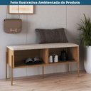 Ver imagem 5 de Sapateira Banco Estofado Oslo Artesano 93 Cm (largura) Mdp Hanover Tecido Fendi C/ Pés metal