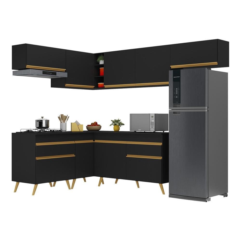 Cozinha Completa de Canto Veneza GB Multimóveis MP2069 com Armário e ...