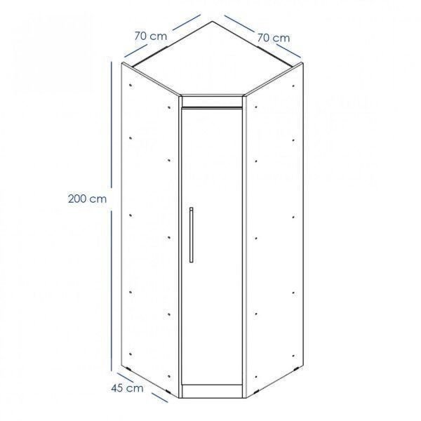 Guarda-Roupa de Canto Modulado 1 Porta Cancun Yescasa Branco