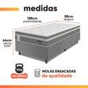 Ver imagem 4 de Cama Box Colchão Solteiro Molas Ensacadas Euro In Up 88x188x64cm Cinza / Branco Probel