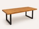 Ver imagem 3 de Mesa de Tronco Bordas Retas Prancha Única Cor Mel Pés Aço Carbono Comprimento 300cm X Largura 100cm