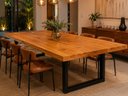 Ver mais imagens de Mesa de Tronco Bordas Retas Prancha Única Cor Mel Pés Aço Carbono Comprimento 300cm X Largura 100cm