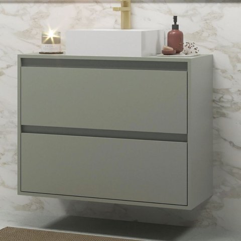 Gabinete para Banheiro com Cuba 80cm Mdf Verde Dubai - On Móveis