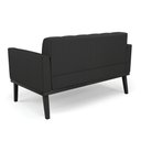 Ver imagem 7 de Poltrona Namoradeira Decorativa Karen Pés Fixo em Madeira Preto Pu Preto G19 - Gran Belo