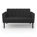 Ver imagem 6 de Poltrona Namoradeira Decorativa Karen Pés Fixo em Madeira Preto Pu Preto G19 - Gran Belo