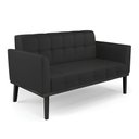 Ver imagem 1 de Poltrona Namoradeira Decorativa Karen Pés Fixo em Madeira Preto Pu Preto G19 - Gran Belo