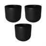 Trio Vasinho Liso de Cerâmica para Suculenta Preto - 1