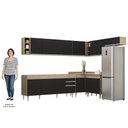 Ver imagem 5 de Armário de Cozinha Modulado de Canto 8 Peças Cp25 Balcão sem Tampo Castanho/preto - Lumil Lumil Móve