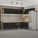Ver imagem 2 de Armário de Cozinha Modulado de Canto 8 Peças Cp25 Balcão sem Tampo Castanho/preto - Lumil Lumil Móve