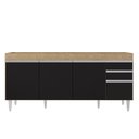 Ver imagem 7 de Armário de Cozinha Modulado de Canto 8 Peças Cp25 Balcão sem Tampo Castanho/preto - Lumil Lumil Móve