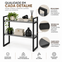 Ver imagem 3 de Aparador Industrial Buffet Mesa Prateleira Cantinho do Cafe 80x90 Luxo Sala Bufet Preto e Cinza